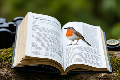 Illustrated field guide book for North American birds